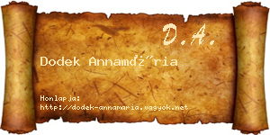 Dodek Annamária névjegykártya