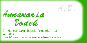annamaria dodek business card